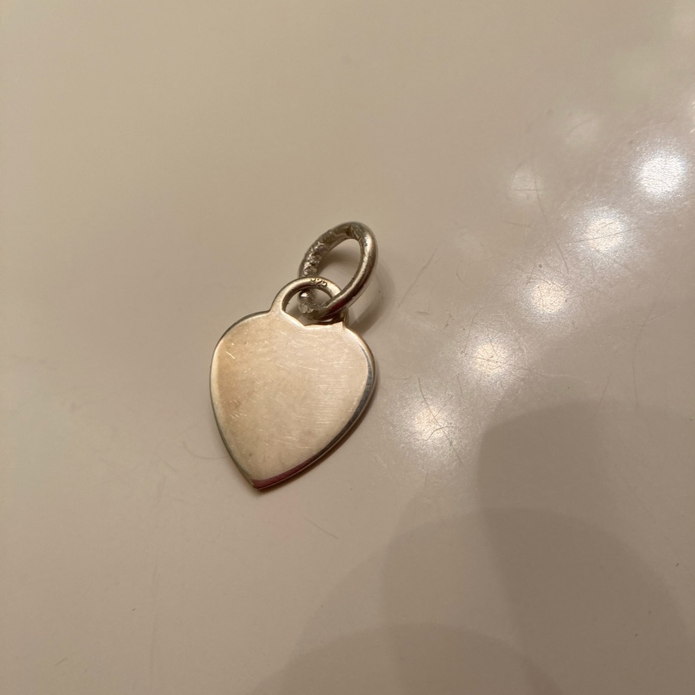 Heart charm sterling silver 925 with loop - Picture 2 of 3
